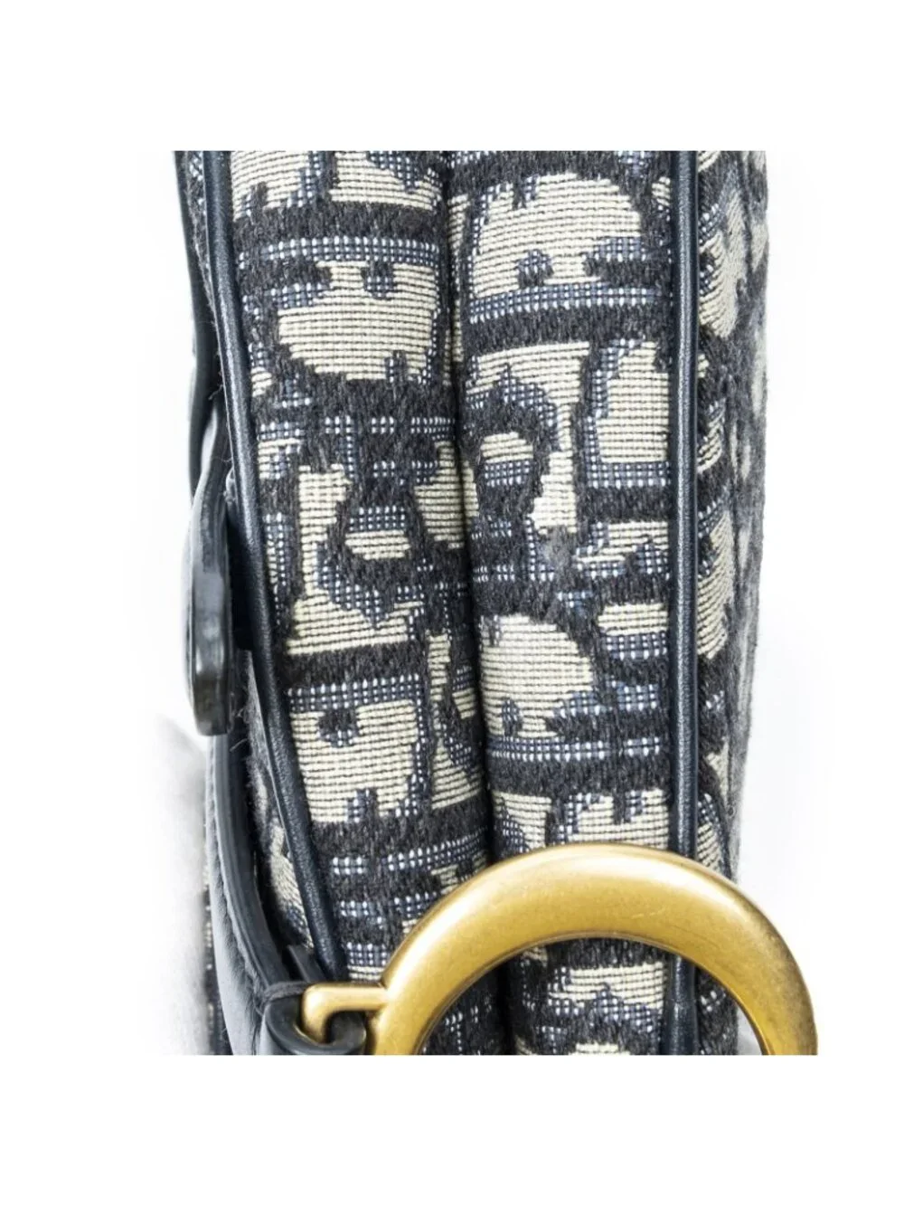 Dior New Saddle Bag Navy Beige Oblique Peacock Canvas - Picture 7 of 10